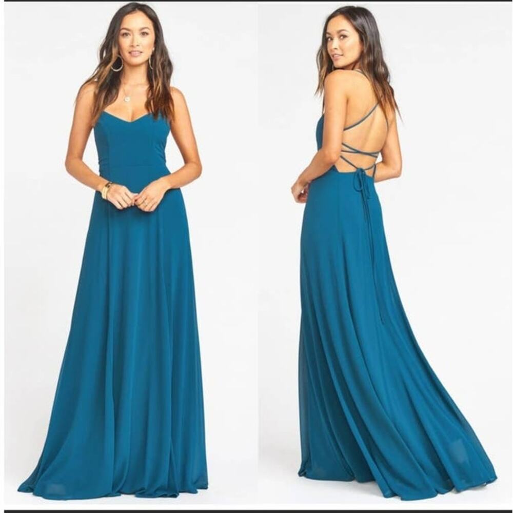 NEW Show Me Your MuMu Godshaw Goddess Gown Deep Jade Chiffon Size Medium